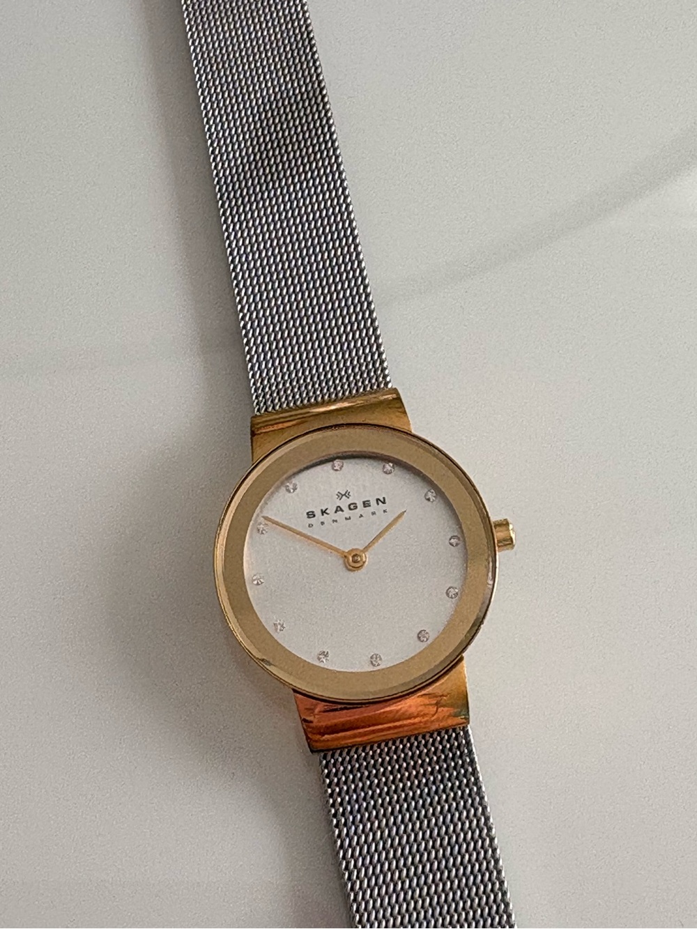 Skagen Two-Tone Gold & Silver Mesh Bracelet Watch